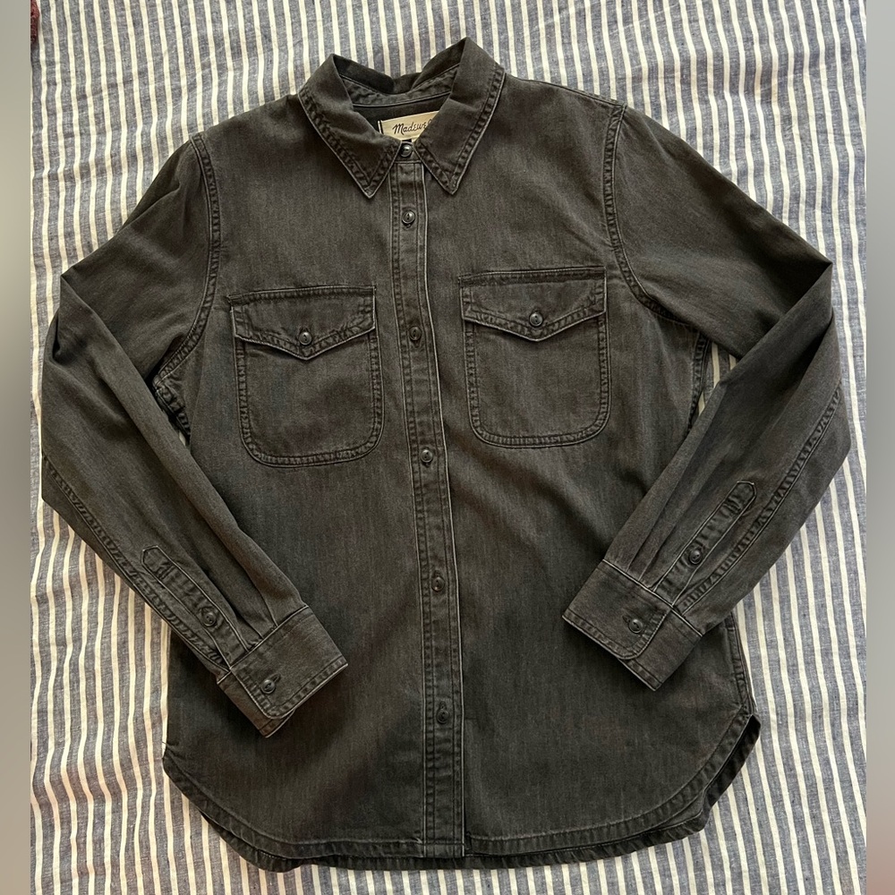 Madewell black denim shirt